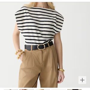 J.Crew boat neck muscle tee in Carter stripe mariner cloth